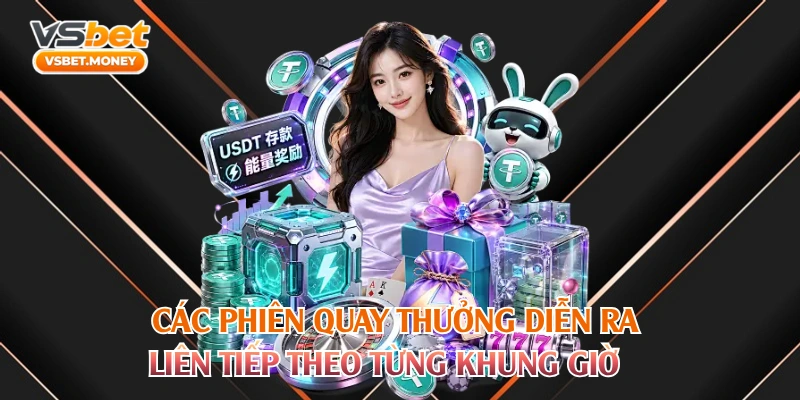 Các phiên quay thưởng diễn ra liên tiếp theo từng khung giờ